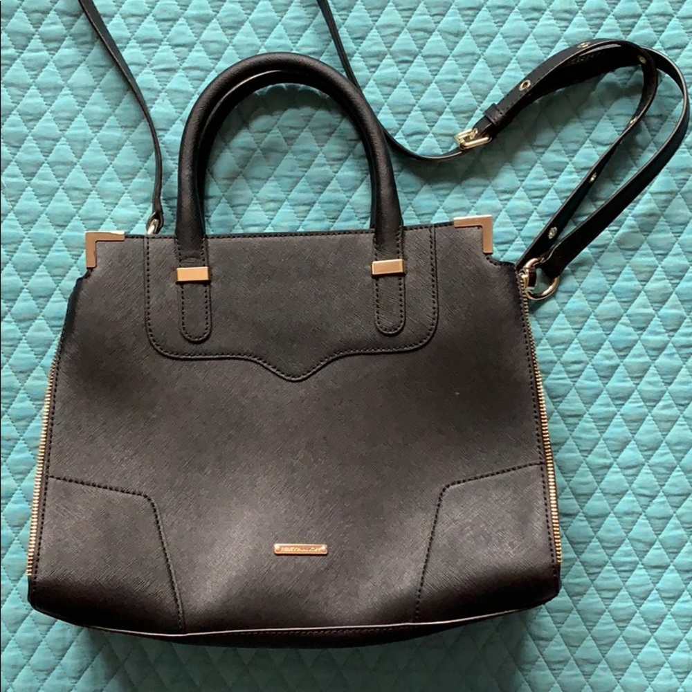 Rebecca Minkoff black saffiano Amorous tote